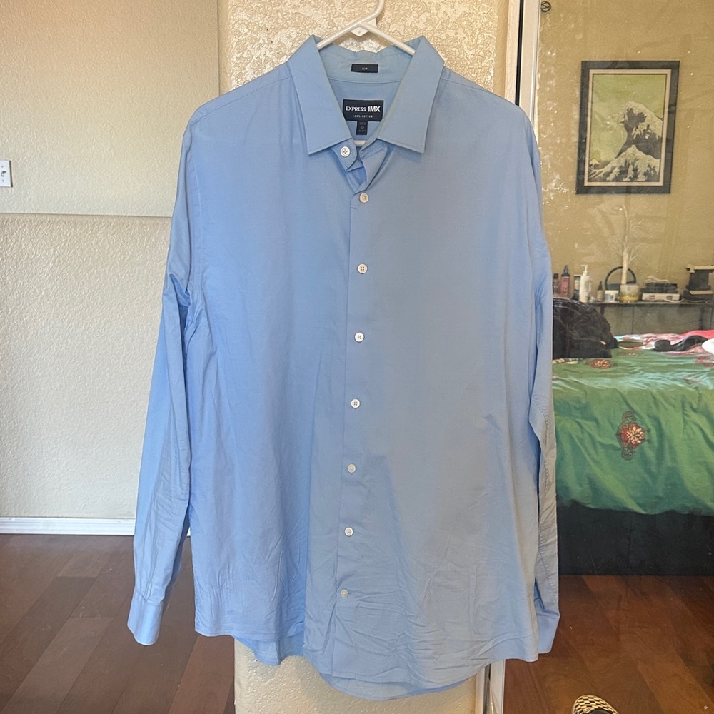 Express Light Blue Men's Dress Shirt